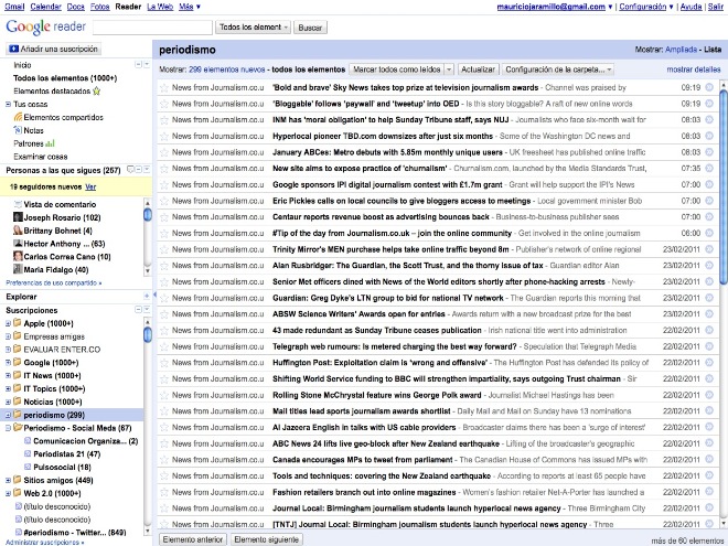 Google Reader Todas las noticias y mucho más en un solo lugar