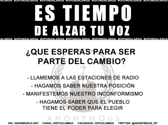 Anonymous habla sobre detenciones en España, Ley Lleras y Onda Larga Anonymous habla sobre detenciones en España, Ley Lleras y Onda Larga