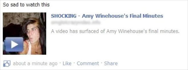 La muerte de Amy Winehouse, un peligro en Facebook y Twitter