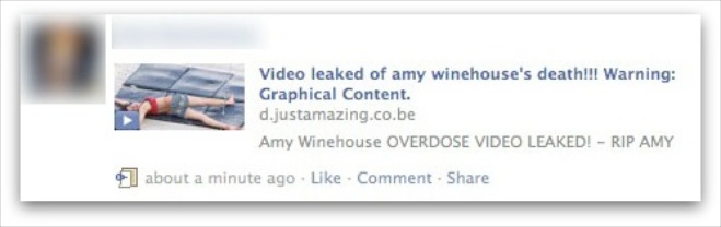 La muerte de Amy Winehouse, un peligro en Facebook y Twitter