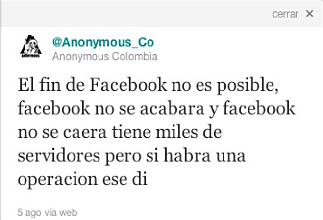 Plan de destruir Facebook sí existió. ¿División en Anonymous?