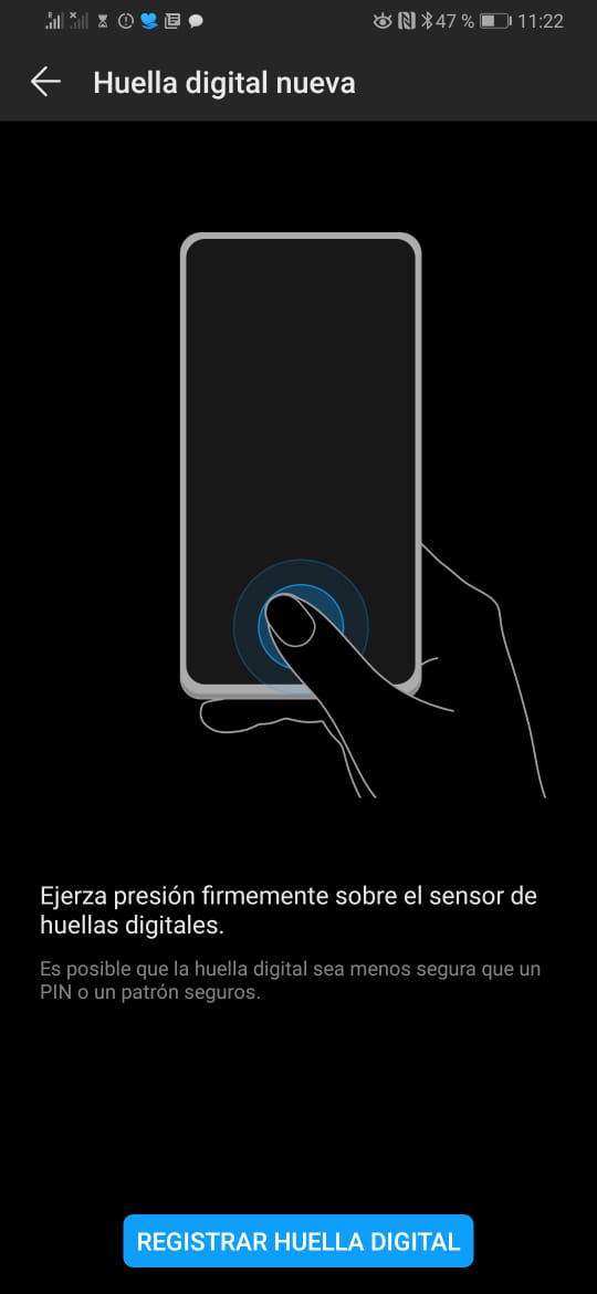 Huawei trabaja en una pantalla que funcione como lector de huella de tamaño completo
