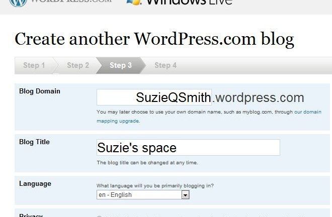 Windows Live con WordPress.com