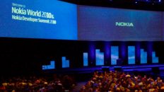 Imagen del escenario en el que se inició la conferencia de Nokia.