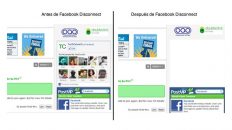 Antes y después de Facebook Disconnect. Foto: TechCrunch