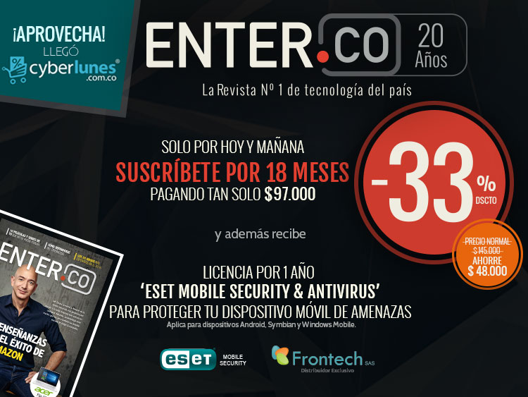 Recibe 12 ediciones de la Revista Enter.co y una solución móvil de Eset