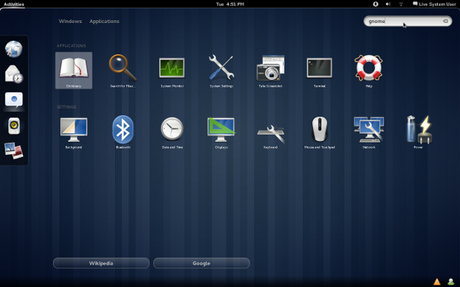 Captura de Pantalla de Gnome3