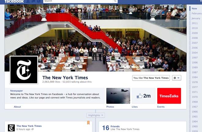 Nuevas páginas de Facebook con Timeline.