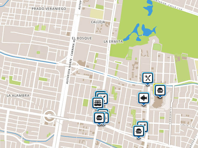 Mapa de Bogotá en Foursquare