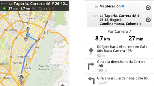 Google Maps en Bogotá
