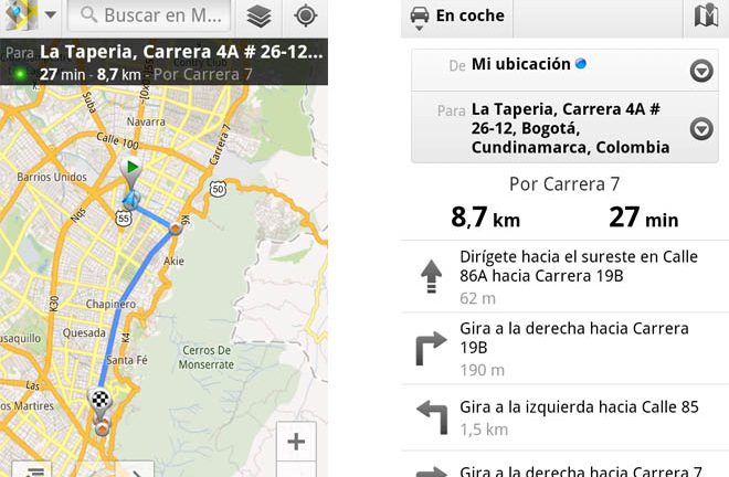 Google Maps en Bogotá