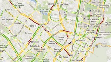 Tráfico en Bogotá Google Maps
