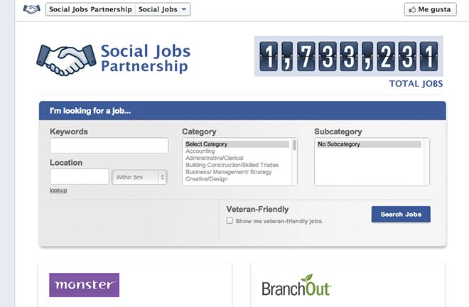 Facebook Social Jobs
