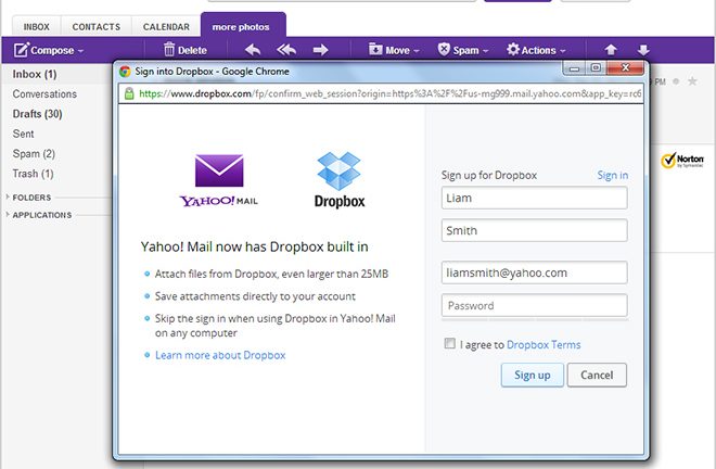 Yahoo! y Dropbox