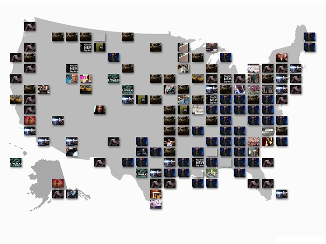 Este es el mapa de los videos de YouTube más populares en Estados