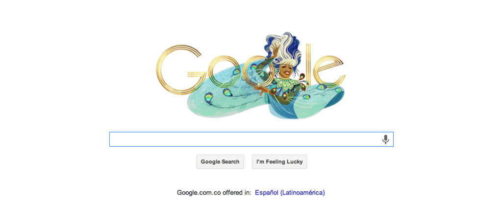 Esta ilustración de la reina de la salsa abre la página de inicio de google el día de hoy. Imagen: Screenshot Google
