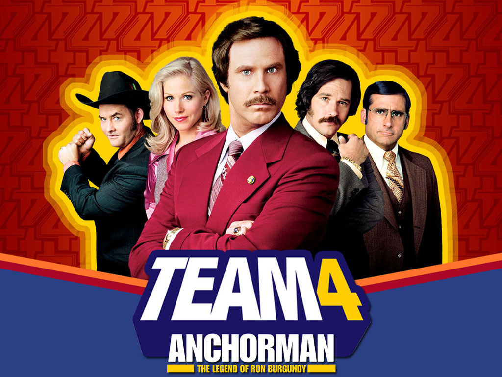 El equipo Burgundy. Imagen: anchorman-movie.com