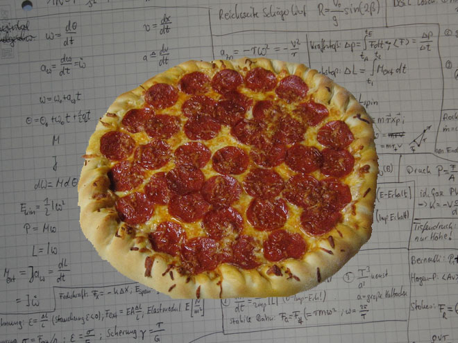 Todo tiene su fórmaula matemática. Hasta la pizza. 