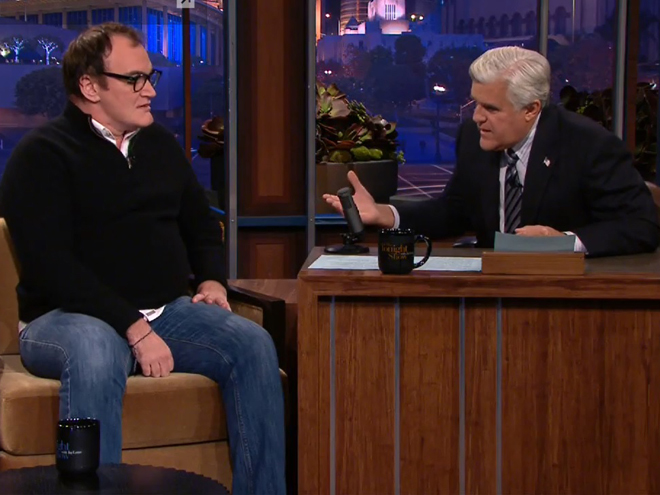 Así se vio Tarantino en la entrevista con Leno. (Foto: captura de pantalla)