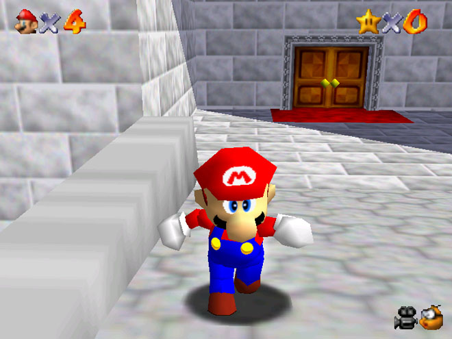 A jugar Mario 64. 
