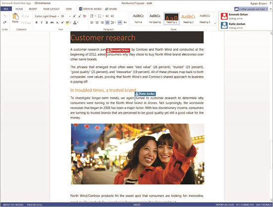 Así se ve la edición en línea. Foto: Microsoft Word. 