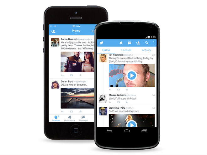 Esta es la nueva apariencia de la aplicación de Twitter para iOS. Imagen: Twitter.