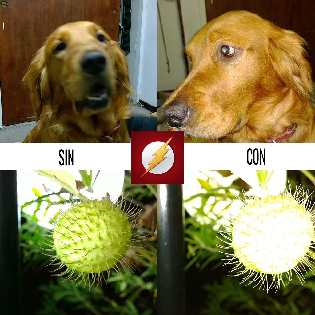 Cómo se ve el golpe de flash a objetos más lejanos y a objetos más cercanos.