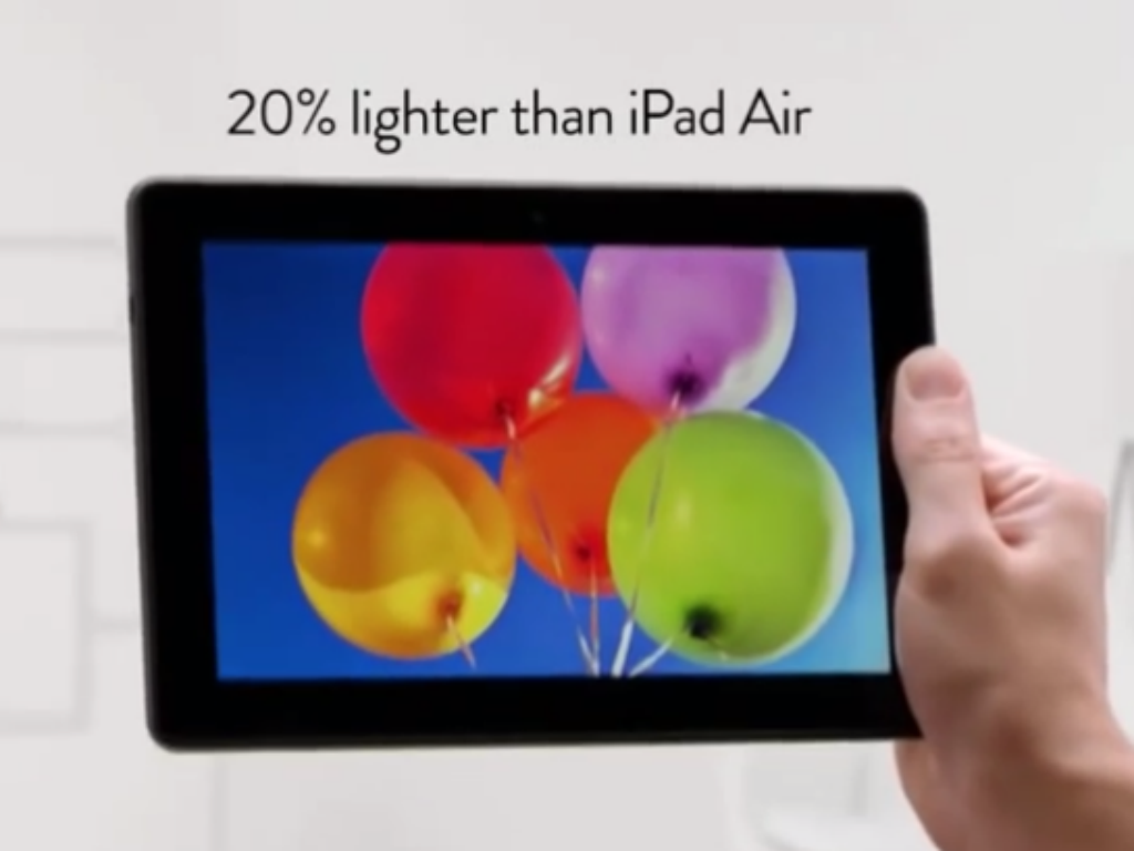 Amazon se burla del iPad Air de Apple. Imagen: Captura.