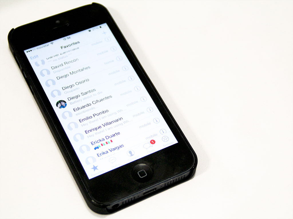 Así luce WhatsApp en iOS 7. Foto: ENTER.CO.
