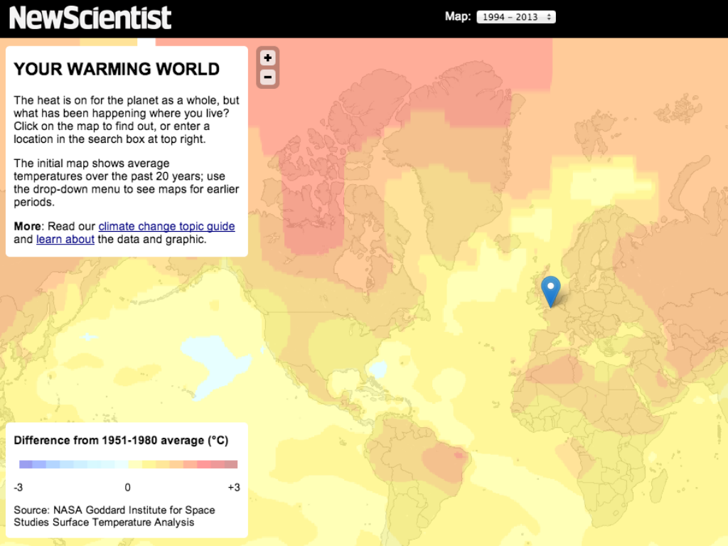 Así luce el mapa del mundo con el impacto del cambio climático. Imagen: Captura.