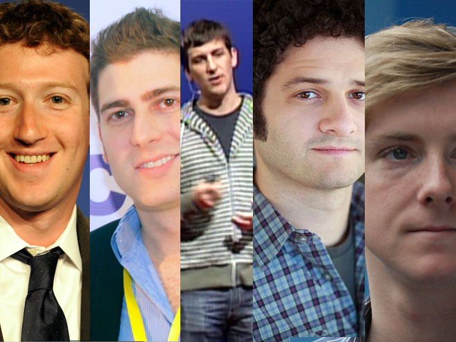 Mark Zuckerberg, Eduardo  Saverin, Andrwe McCollan, Dustin Moskovitz y Chris Hughes. 