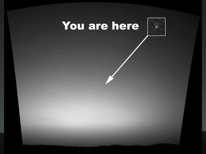 Esta fue la primera foto que tomaron de la Tierra desde Marte. 