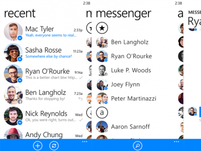 Así luce Facebook Messenger en WP