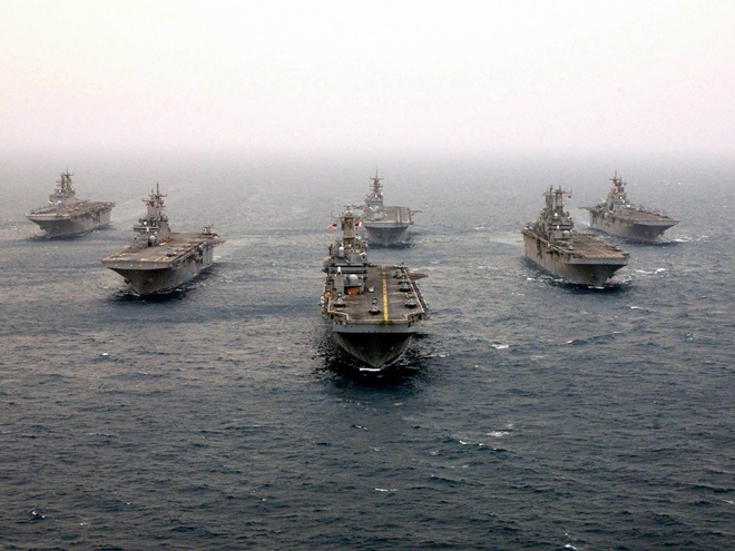Así luce una flota de la marina estadounidense. 
