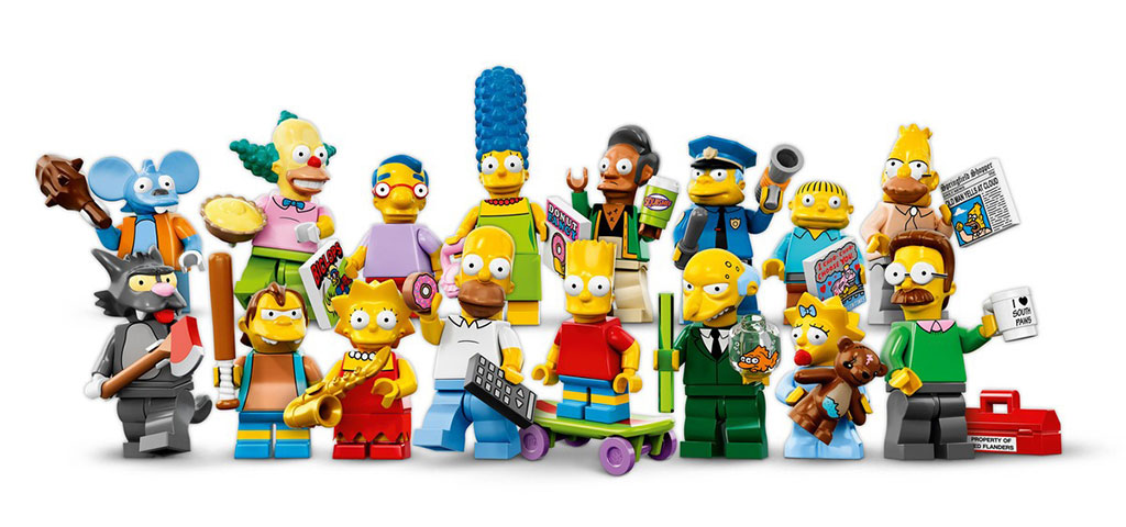 Estas son las minifiguras que acompañan al set Lego de los Simpsons