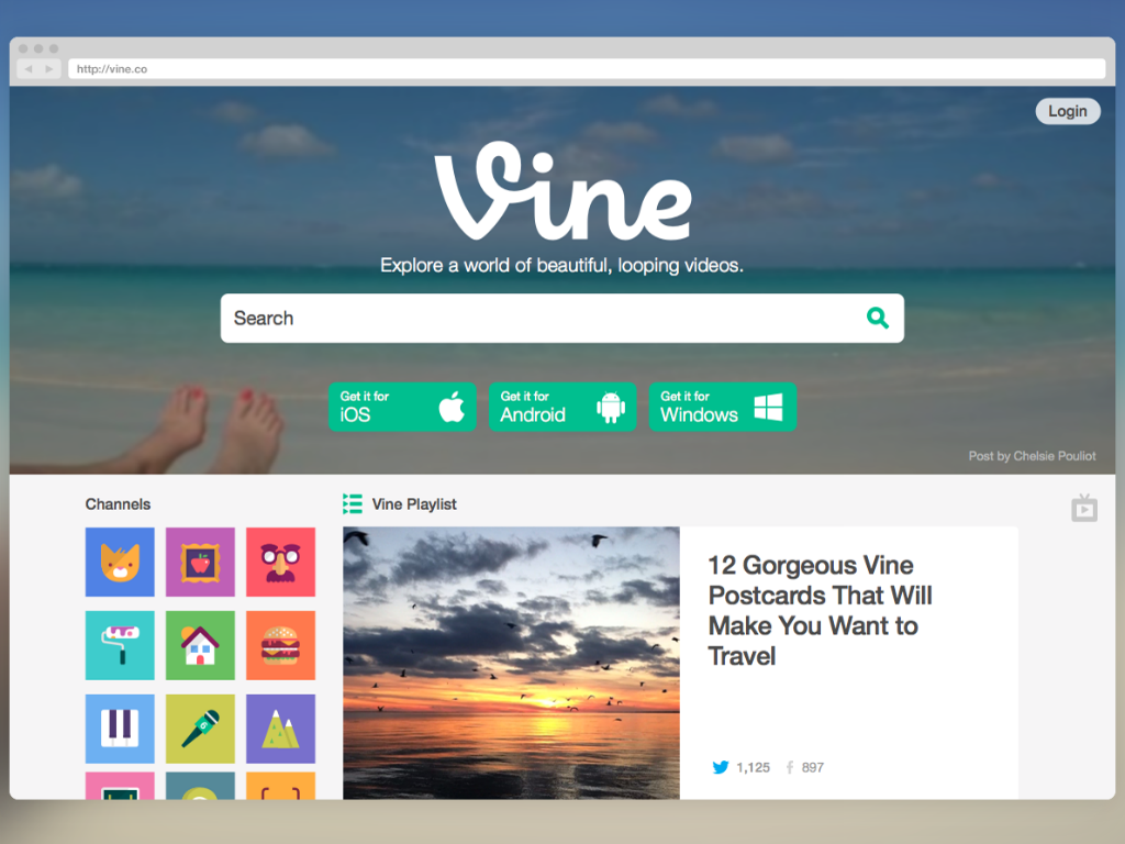 Vine tiene un nuevo sitio web