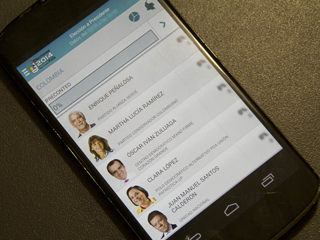 Elección Presidente 2014 el App oficial de La Registraduría Nacional de Colombia