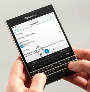 El teclado de BlackBerry Passport será sensible al tacto, permitiendo mayores funciones.