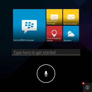 El usuario puede interactuar con el BlackBerry Assistant por medio de la voz o del teclado.