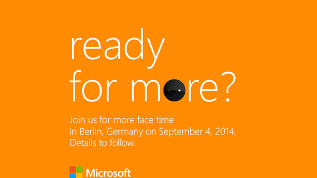 La invitación de Microsoft a los medios para el 4 de septiembre.