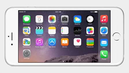 El nuevo modo horizontal presente en el iPhone 6 Plus.