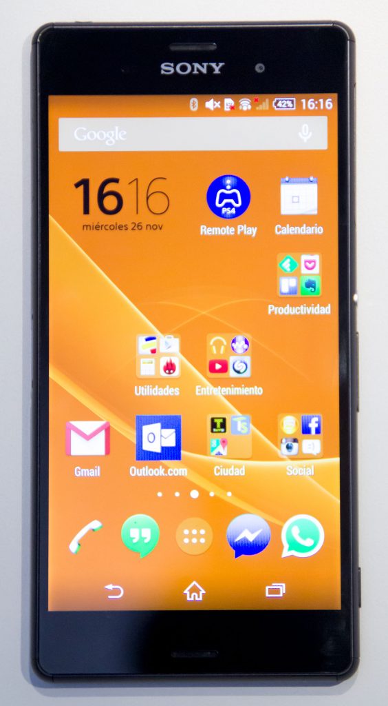 El Sony Xperia Z3 no se diferencia en gran medida al Xperia Z2. 
