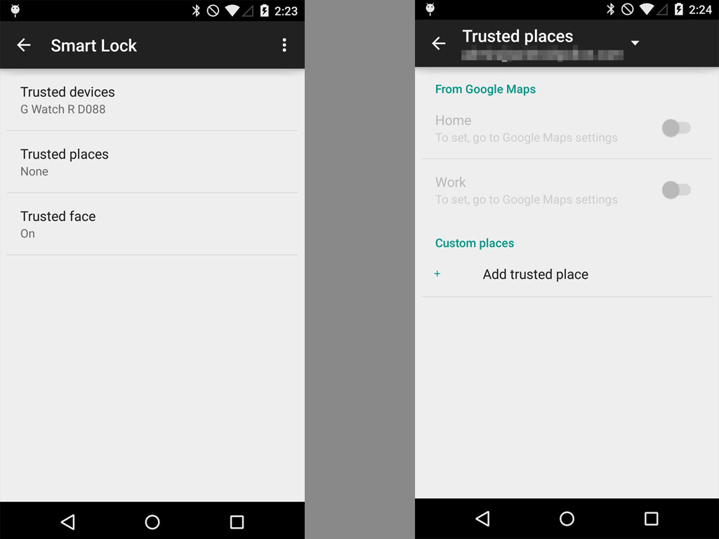 Trusted Places en Android 5.0 Lollipop