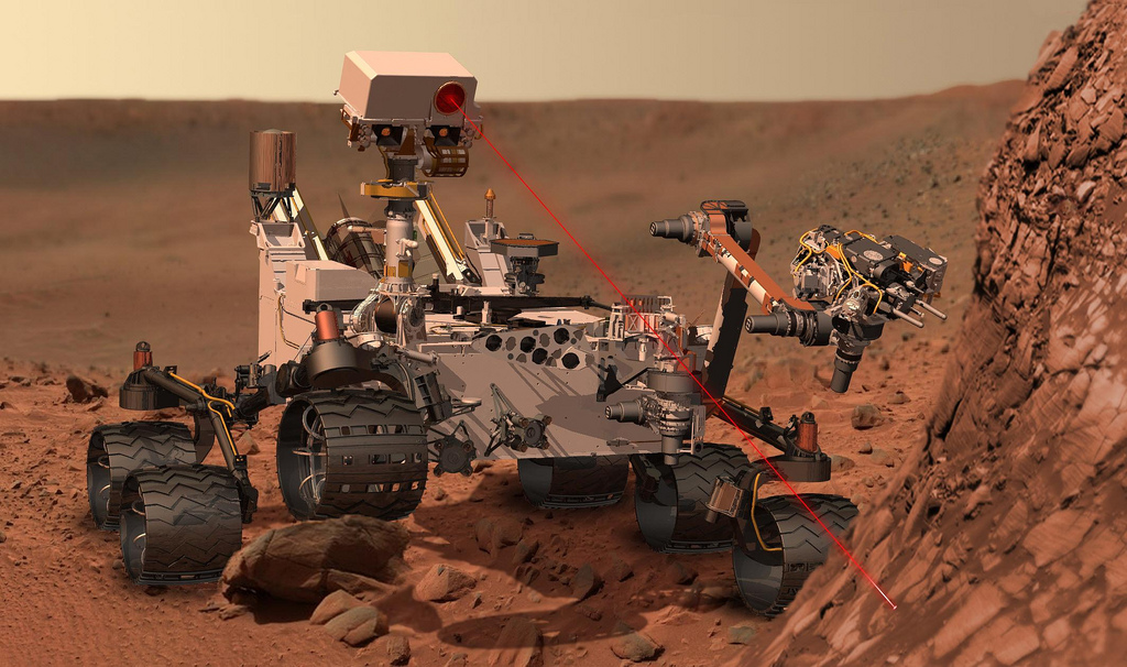 Curiosity es una misión espacial que incluye un astromóvil de exploración marciana dirigida por la NASA. Aterrizó el 6 de agosto de 2012.