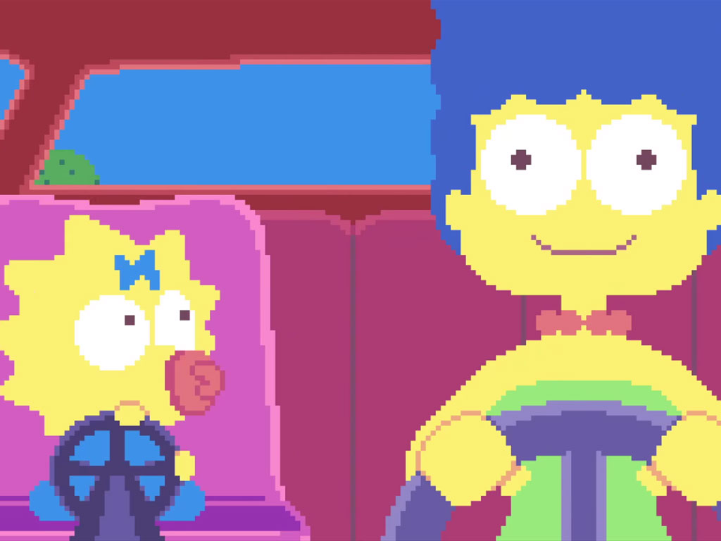 couch gag de los simpsons en 8-bit