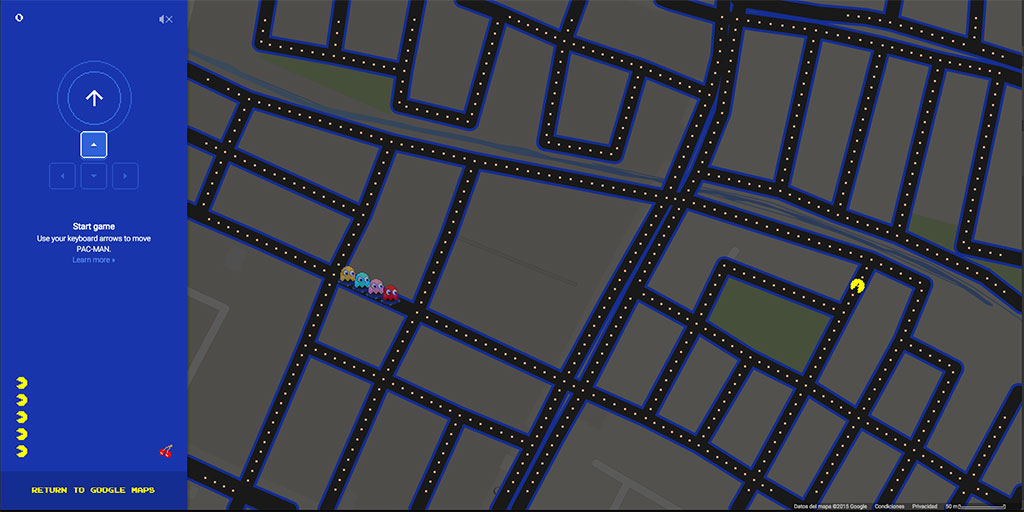 pacman en google maps