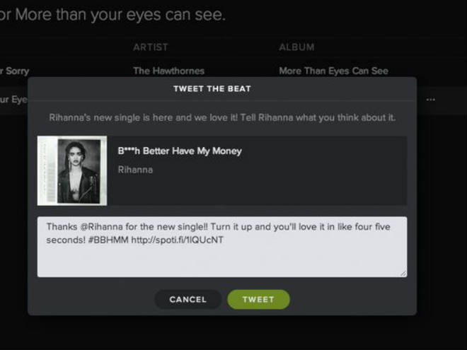 Dile a Rihanna lo mucho que te gusta su canción en Spotify. 
