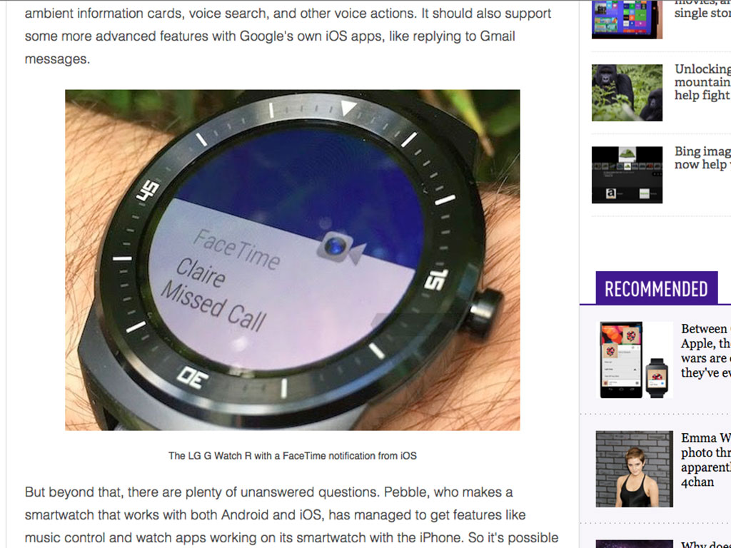 android wear en iphone