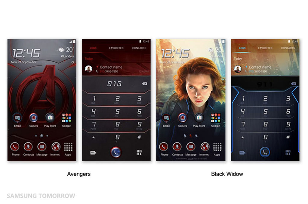 La interfaz de la versión Avengers del Galaxy S6 Edge.