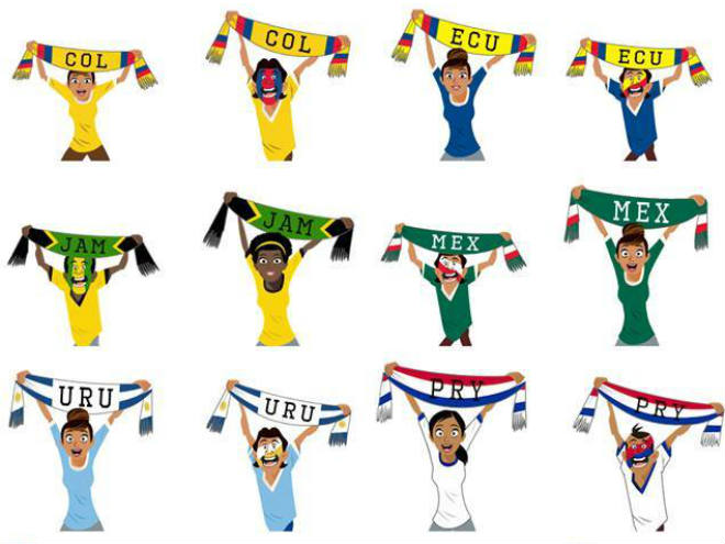 Stickers para apoyar a tu selección favorita. 